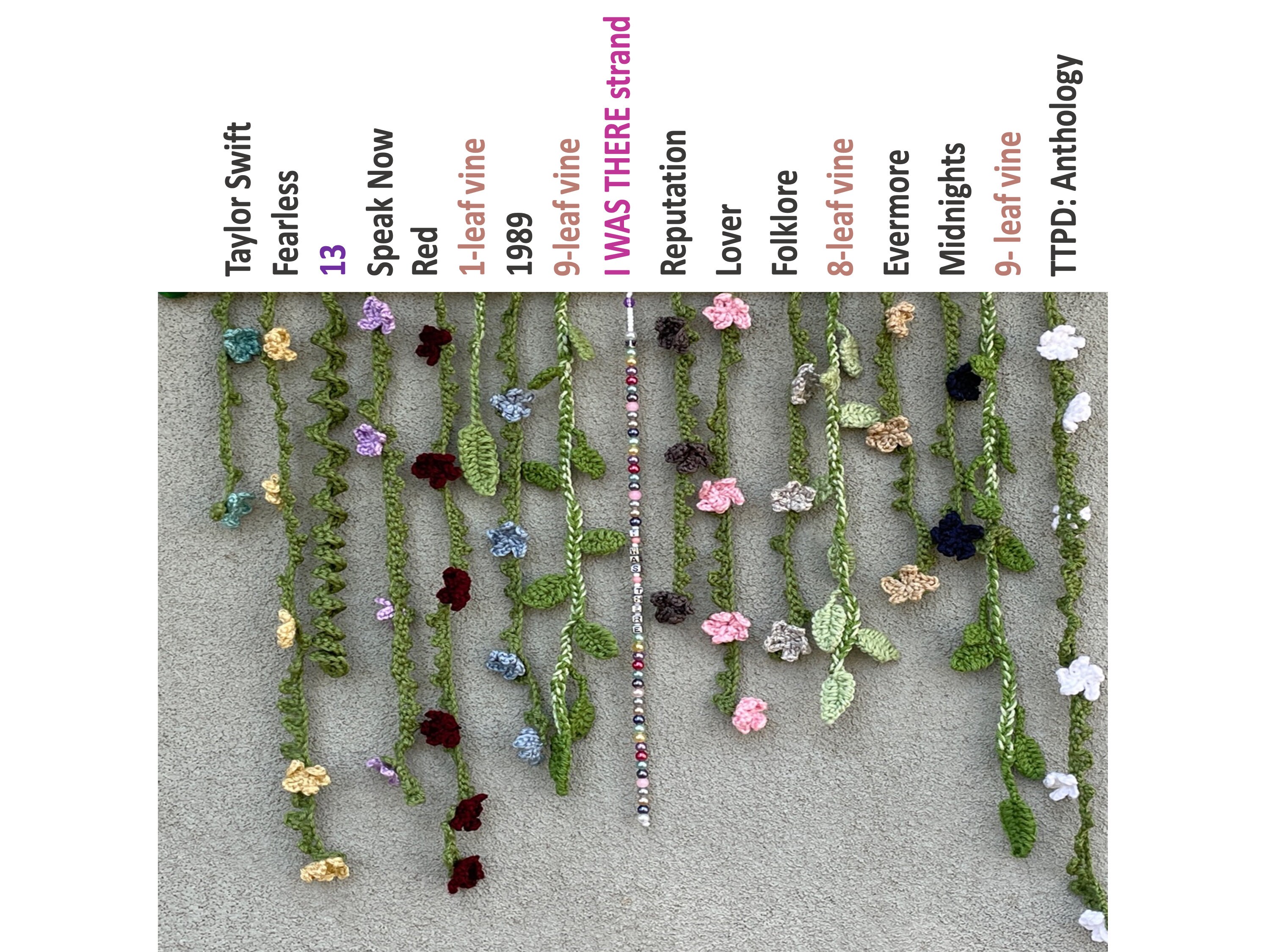 Tswift-inspired Crochet Wall Hanging PATTERN: Flowering Vines