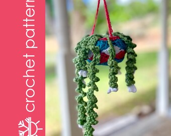 Flowering Vine Crochet Plant Pattern: Hanging Car Decor (PDF Download)