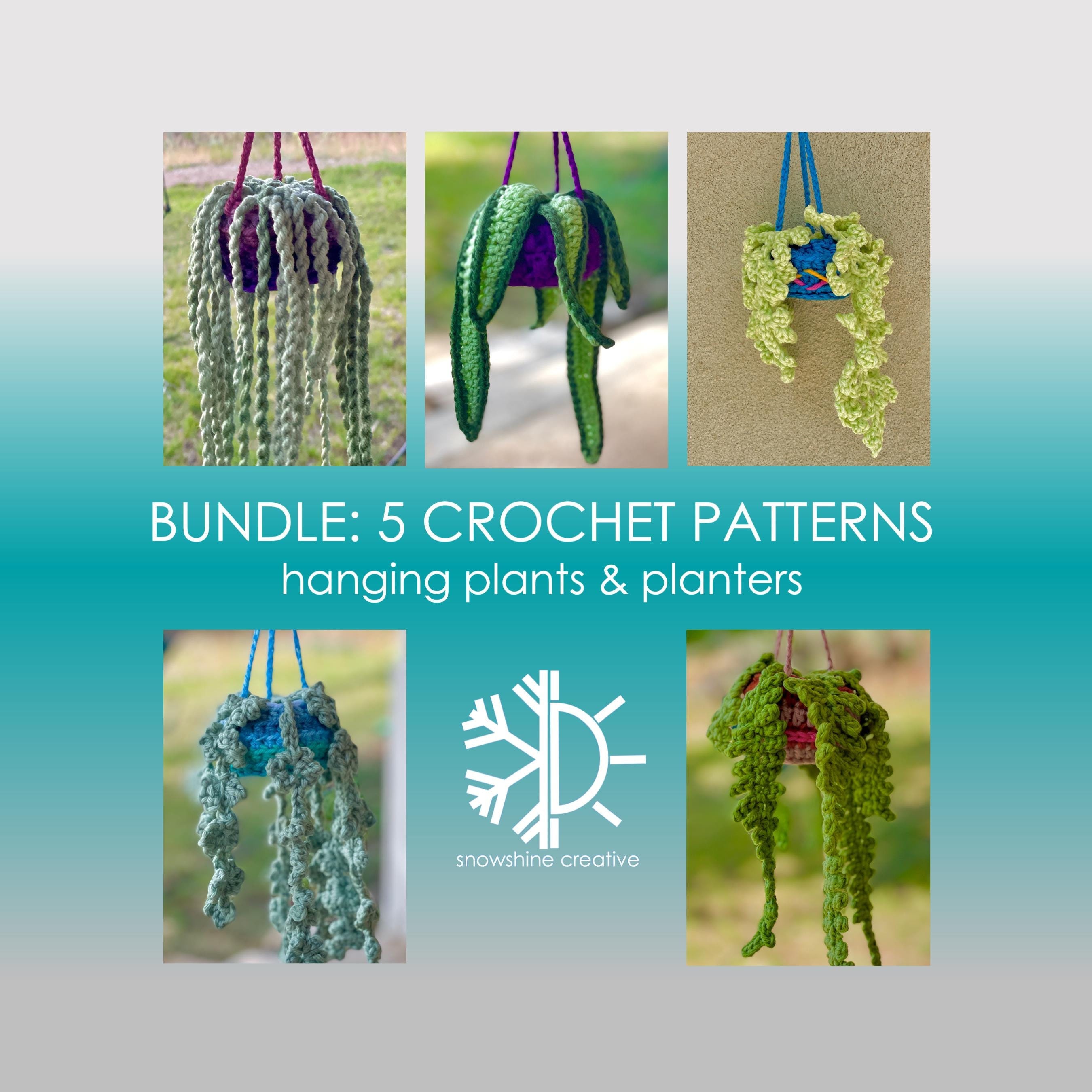 38 Hanging Plant Crochet Patterns to Brighten Your Home and Car Decor 29 Crochet Hanging Plant Pattern Bundle: Car Plant & Home