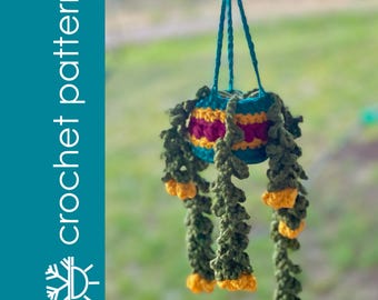 Crochet Plant Pattern: Flowering Vine Car Hanging Decor (PDF Download)