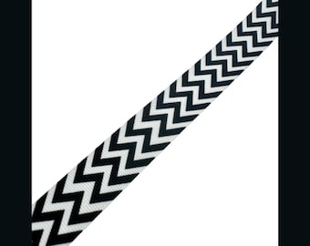 Black and White Chevron 7/8" Grosgrain Ribbon by the yard