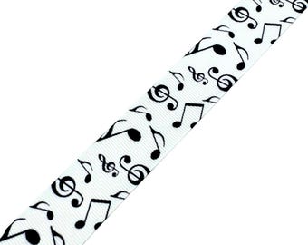 Music Notes Violinschlüssel 2,5 cm Ripsband Meterware