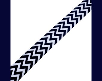 Navy Chevron 7/8" Grosgrain Ribbon by the yard