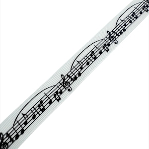 Music Notes 1" Grosgrain Ribbon by the yard