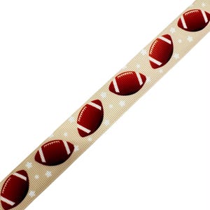 Football 7/8&quot; Grosgrain Ribbon (Sold by the yard)