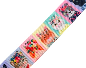 3 yards Cat Kitten 1" Grosgrain Ribbon