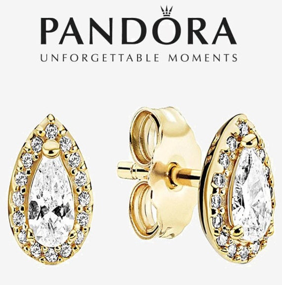 Pandora Teardrop Halo Stud Earrings 