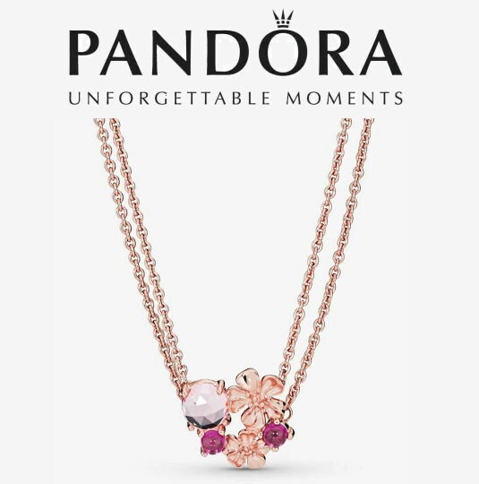 Opaque hugge Korrupt Pandora Pink Peach Blossom Flower Double Chain Necklace 45cm - Etsy