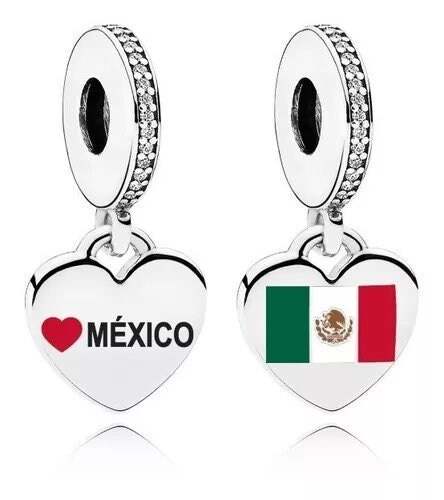 Map of Mexico Mexican Flag Charm Bracelet Necklace Keychain With