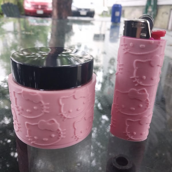 Mini tarro de cristal y estuche para encendedor Bic