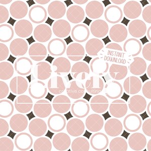 May include: A seamless pattern featuring overlapping circles in pink and white with a black background. The pattern is perfect for use in digital scrapbooking, crafting, and other creative projects.  INSTANT DOWNLOAD.