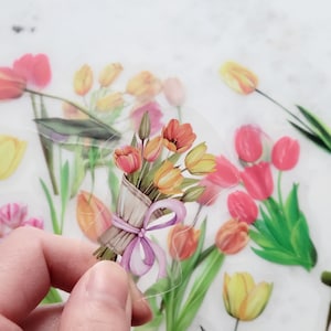 20 Clear Tulip Stickers
