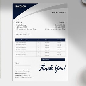 Minimalist Invoice Template | Invoice Template | Business Invoice |CANVA | Invoice | Printable Invoice | Editable Invoice |