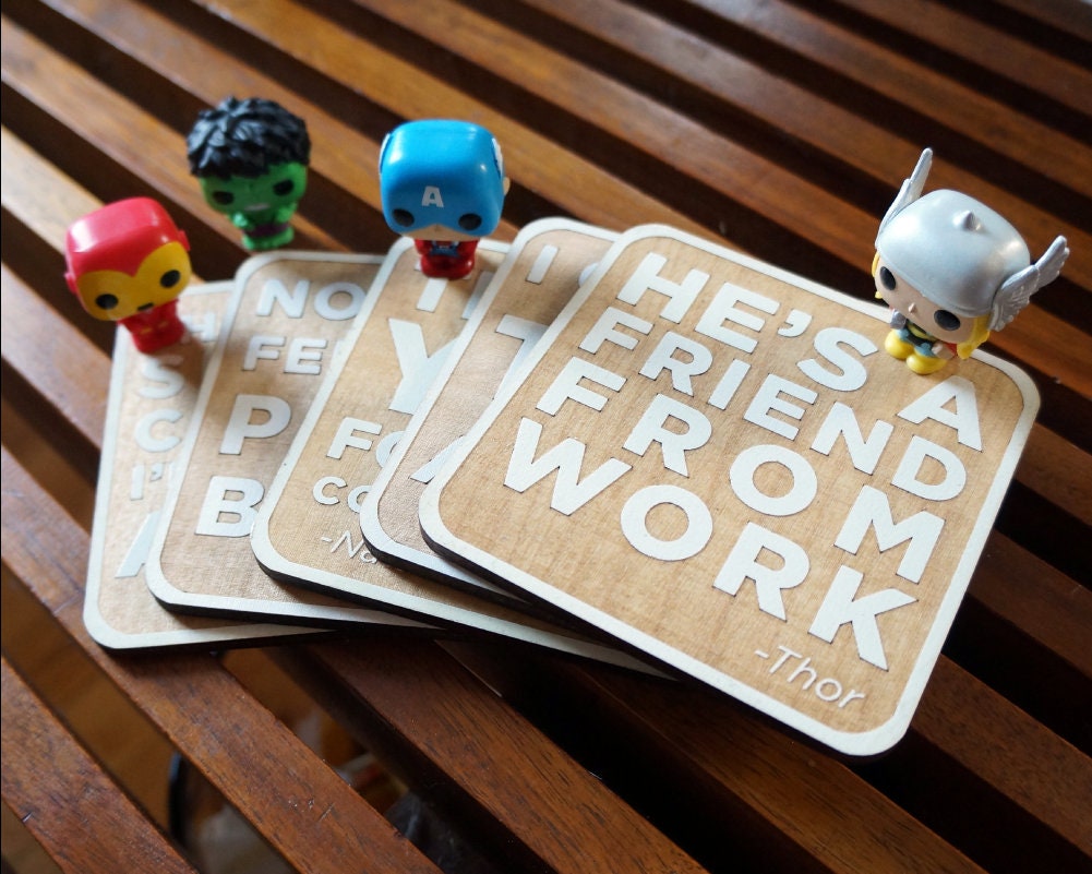 Marvel Movie Quote Coaster Set