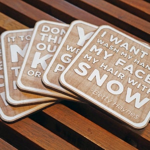 White Christmas Coaster Set