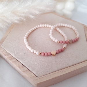 Mother Daughter Bracelet Set Initial Bead Bracelet Gift Idea Mother's Day