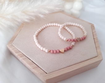 Mother Daughter Bracelet Set Initial Beaded Bracelet Gift Idea Mother's Day