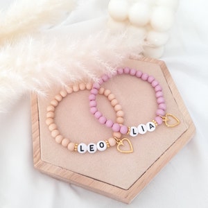 Personalized Bracelet Name Initials Friendship Bracelet Beaded Bracelet Heart Name Bracelet Initial Bracelet Gift Love Friendship
