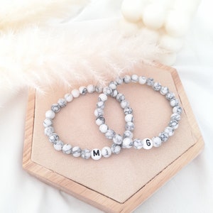 Partner bracelet for couples・Personalized with your desired text・Partner jewelry・Friendship bracelet ・Pearl bracelet set
