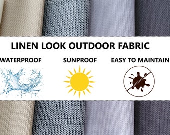 Linen Look Outdoor Fabric, Sunproof Outside Fabric, Water Resistant Fabric,  Linen Look Upholstery Fabric, Linen Outdoor Cushion Fabric