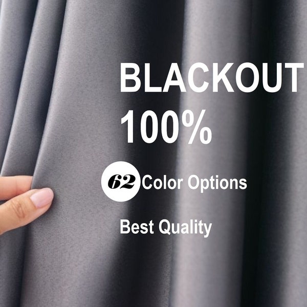 Blackout Curtains, 62 Color Options, Custom Size Blackout Curtains For Living Room and bedroom.