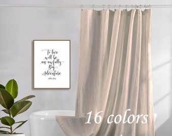 Linen Shower Curtain, Curtains for Bath and Bathroom, Shower Curtains Linen, 16 colors Options, Bathroom Shower Curtain, Shower Linen.