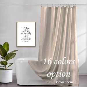 Linen Shower Curtain, Curtains for Bath and Bathroom, Shower Curtains Linen, 16 colors Options, Bathroom Shower Curtain, Shower Linen.