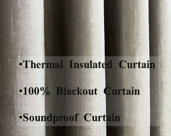 Thermal Insulated Blackout Sound proof Curtain for living room. Extra Thick Thermal Velvet Curtain Panel. Energy Efficient for summer.