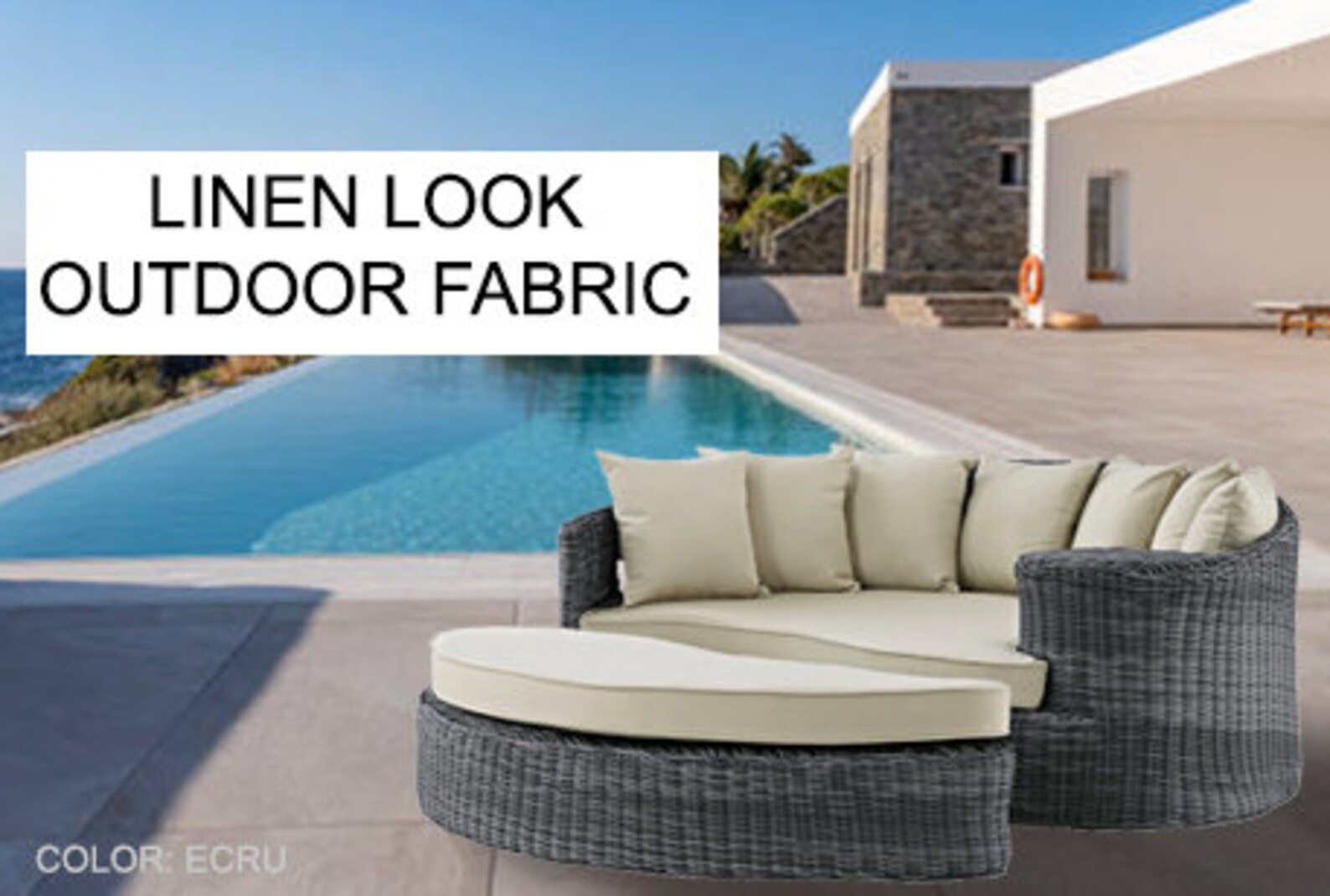 Linen Look Outdoor Fabric: Sun-proof, Water-repellent Upholstery - Etsy