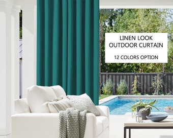 Linen Look Outdoor Curtain, Sunproof Outdoor Curtain, Water Repellent Curtain, Pool Curtain, Patio Curtain, Custom Made Outside Curtains