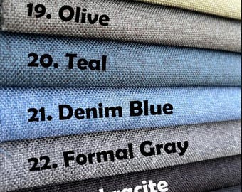 Blackout Linen Curtain: Custom Size Rod Pocket Drapery, 24 Colors