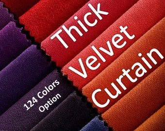 Blackout Matte Velvet Curtains, Custom Size Velvet Curtains.Curtains for Living Room And Bedroom.