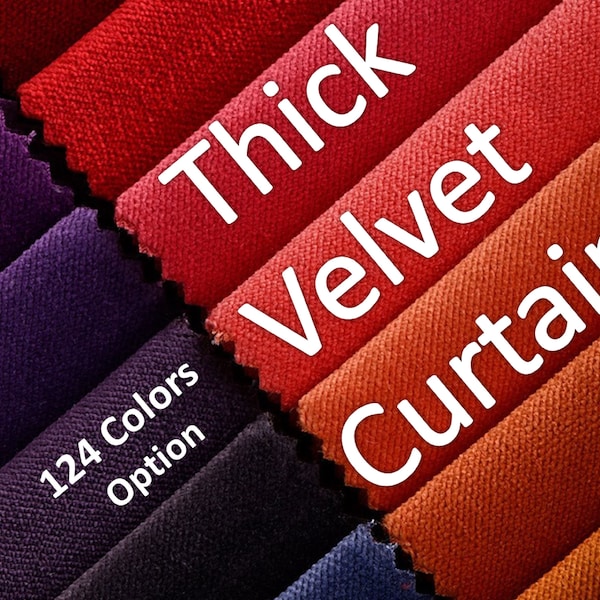 Blackout Matte Velvet Curtains, Custom Size Velvet Curtains.Curtains for Living Room And Bedroom.