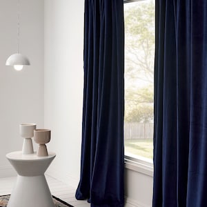 Socurtain navy blue velvet curtain.