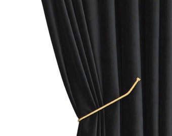 Black  Blackout Curtains for Living Room. Custom size velvet curtain. Rod pocket velvet drapery, Velvet Curtain Panels. Thick Curtains.