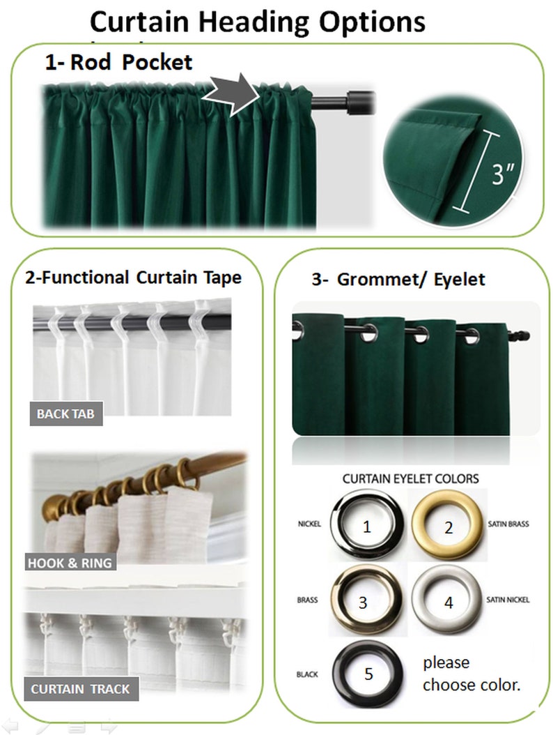 Socurtain Curtain Heading Options