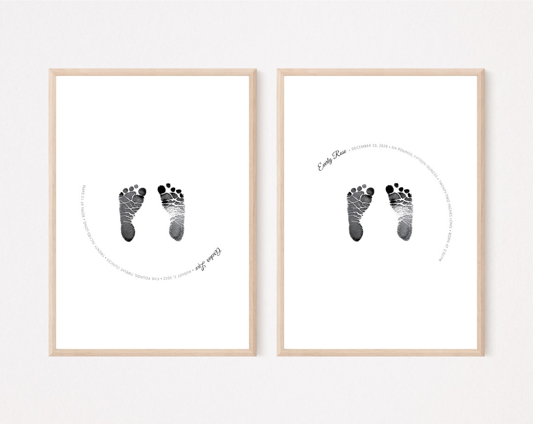 Baby Footprint Keepsake, Personalized Footprint Art, Newborn Gift