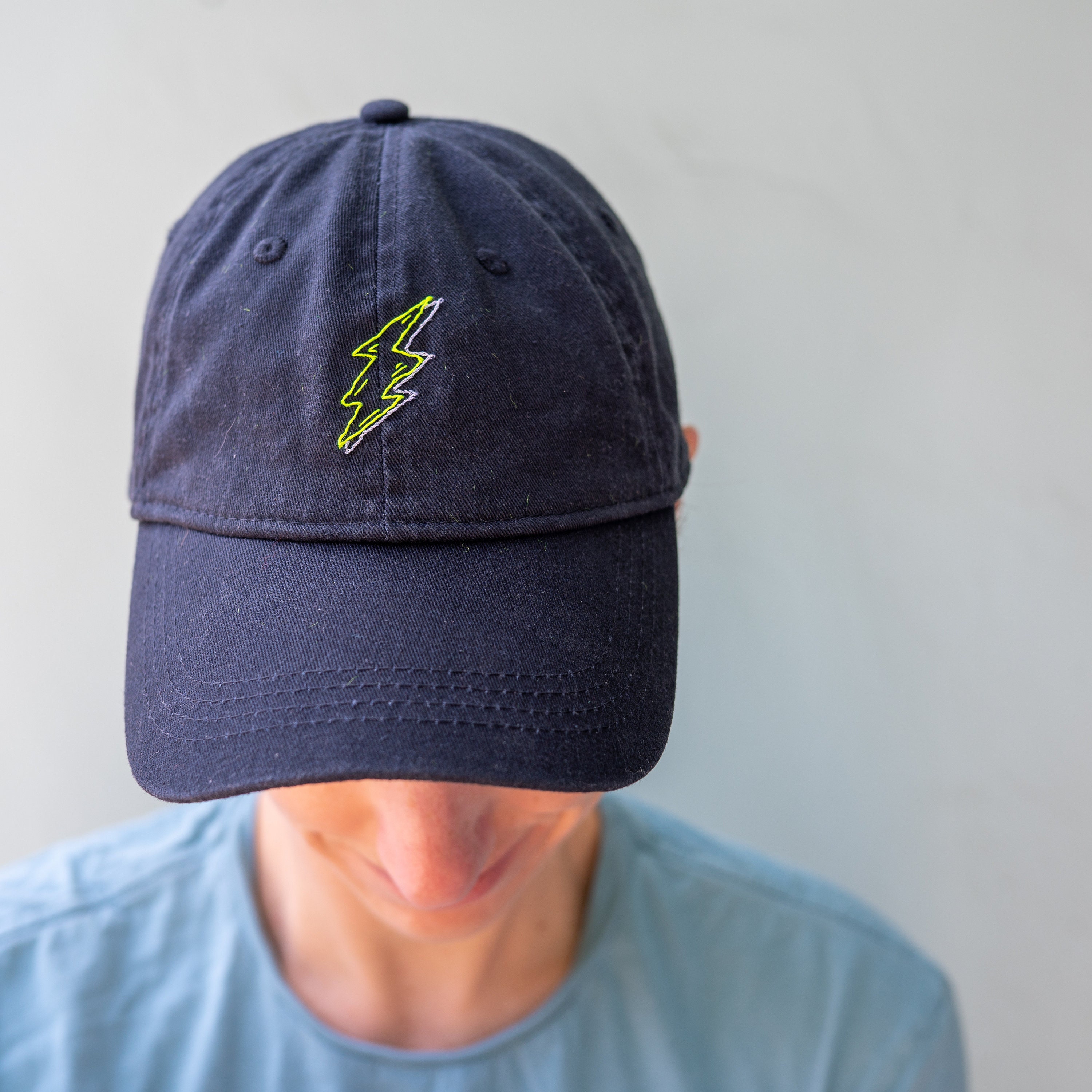 Hand Embroidered Lightning Bolt Hat - Etsy
