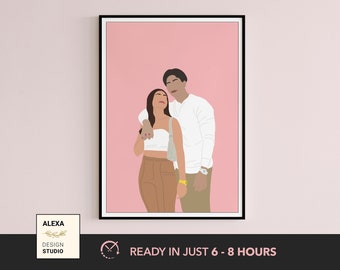 Ritratto senza volto, illustrazione personalizzata, foto personalizzata, ritratto da foto, ritratto personalizzato, regalo per fidanzato, regalo per fidanzata, il prima possibile