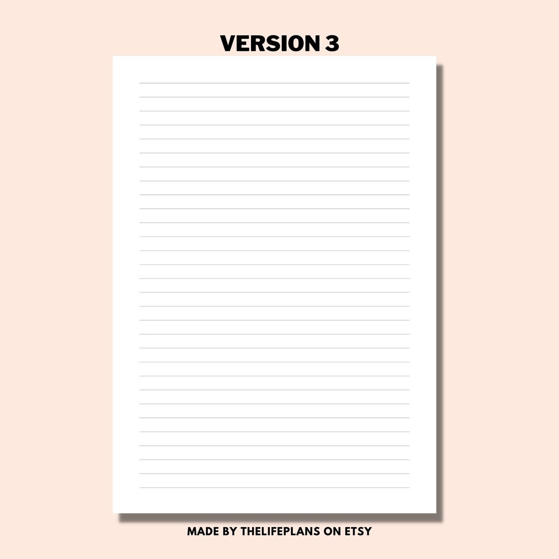 Notes Page Printable, Lined Notes Template, Note Taking, Writing Paper ...