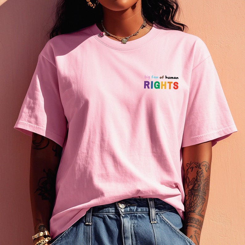 Big Fan Of Human Rights T-Shirt white | Human rights LGBTQ | Social justice | Equality Sweater image 3