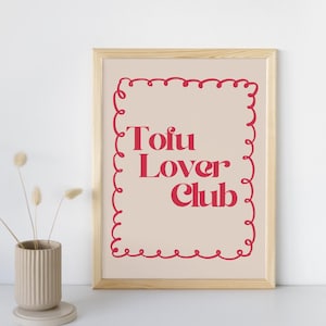 Tofu Lover Gift | Vegan Print | Plant based Art| Animal Rights | Vegan Poster | Geschenk für Veganer