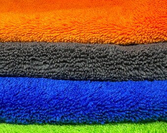 Pack of 10 Premium 400gsm Microfibre cloths, dual sided, one side long pile coral fleece, other side short pile  , 40 x 40cm, New in pack,