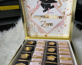 Personalized Graduation Chocolate Box, Class of 2026 Favors, Custom Milk Chocolates