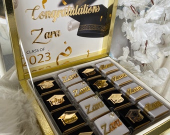 Scatola di cioccolatini laurea/ritorno a scuola, !!!Congratulazioni!!!, Bomboniere personalizzate, Confezione regalo di cioccolato, Bomboniere