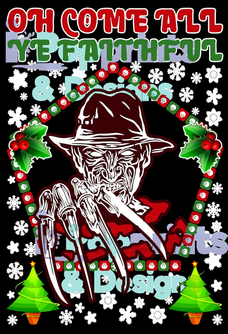 Freddy Krueger/freddy Krueger and Santa Claus/png/svg/merry Christmas