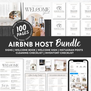 Mega Bundle Airbnb Template | Airbnb welcome book | Airbnb signs | Airbnb Cleaning checklist | VRBO guest book | Inventory template