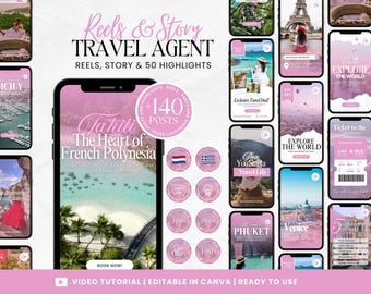 Travel Agent Instagram Reels Videos, Travel Agent Social Media, Travel Blogger Content, Travel Agency Marketing, Instagram story template