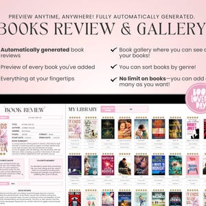 K&ouml;nnte beinhalten: Ein Screenshot eines Computerbildschirms, der eine Website f&uuml;r B&uuml;cherliebhaber zeigt. Die Website bietet einen Bereich f&uuml;r Buchrezensionen und einen Bibliotheksbereich. Der Bibliotheksbereich zeigt ein Raster mit Buchumschl&auml;gen. Die Website tr&auml;gt den Titel "Book Review & Gallery".