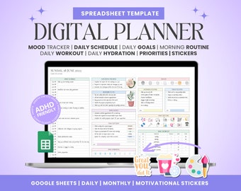 ADHD Digitaler Planer: Google Sheets Template mit Habit Tracker